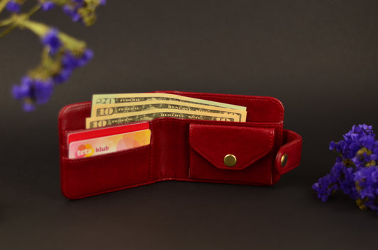 Minimalist Faux Leather Wallet with Snap Closure