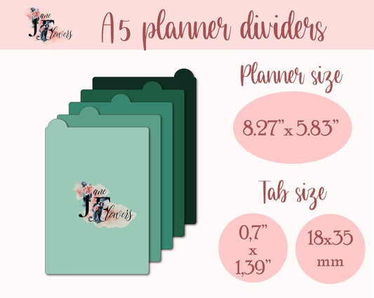 A5 printing dividers