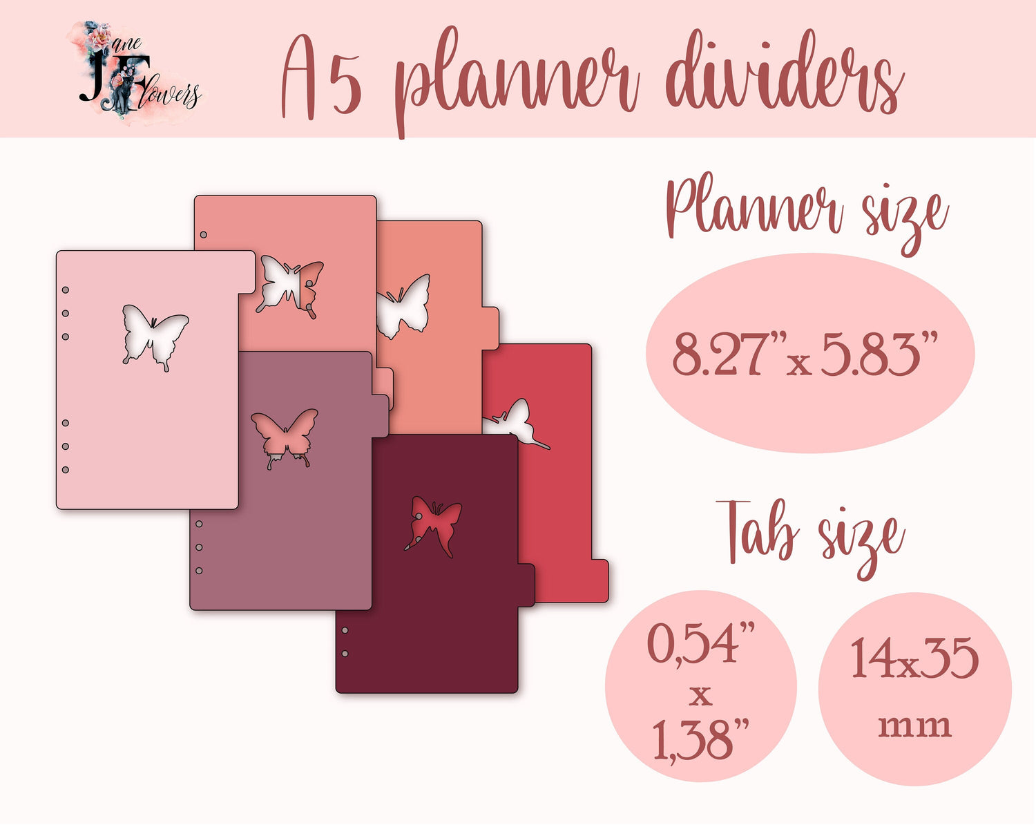 Planner dividers SVG templates