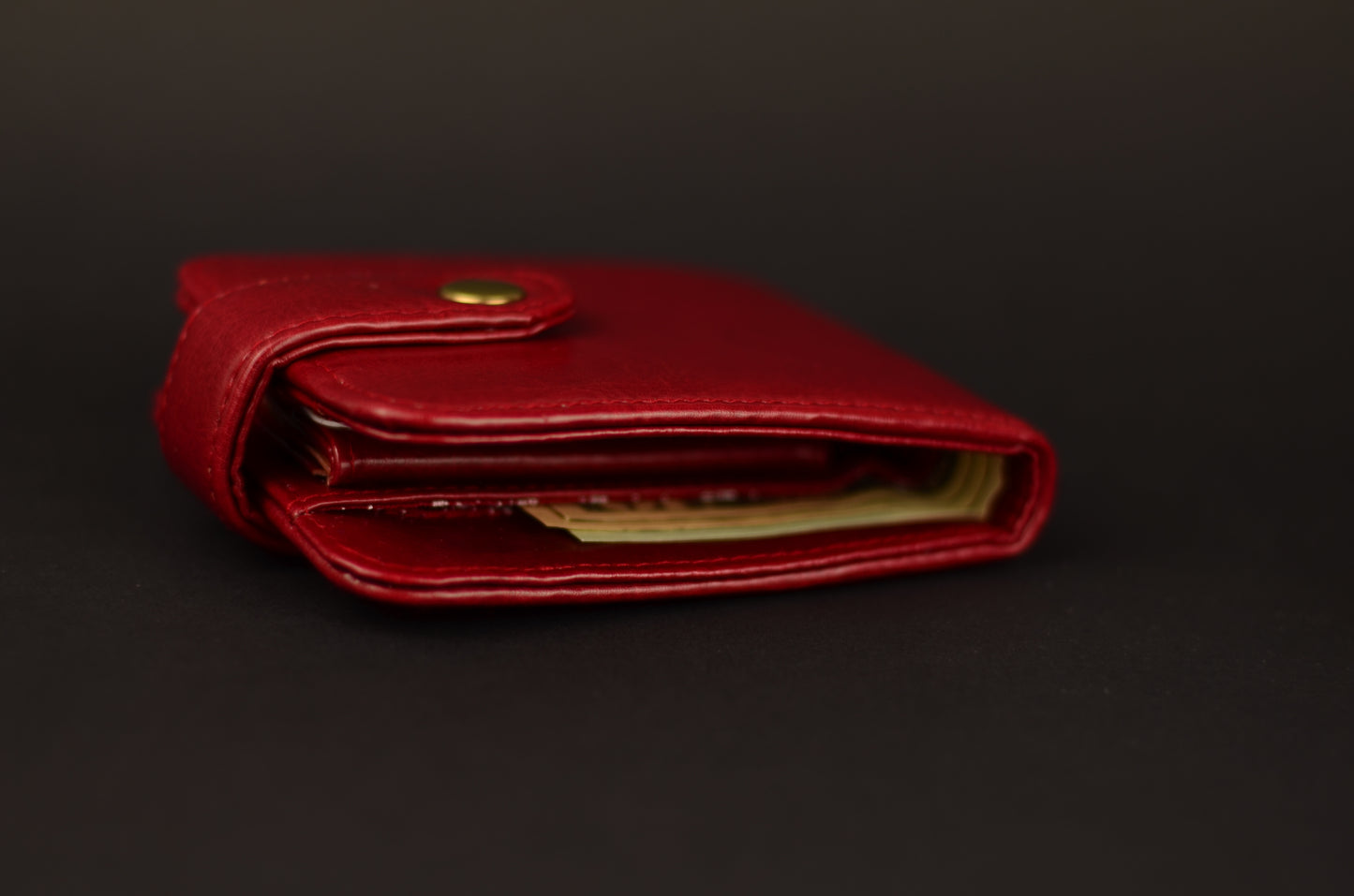 Minimalist Faux Leather Wallet with Snap Closure