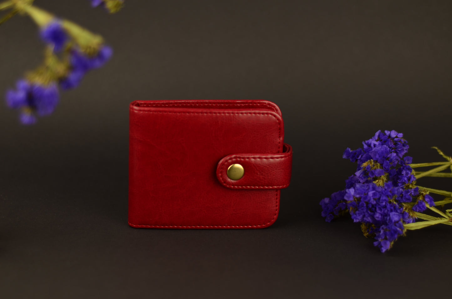 Minimalist Faux Leather Wallet with Snap Closure