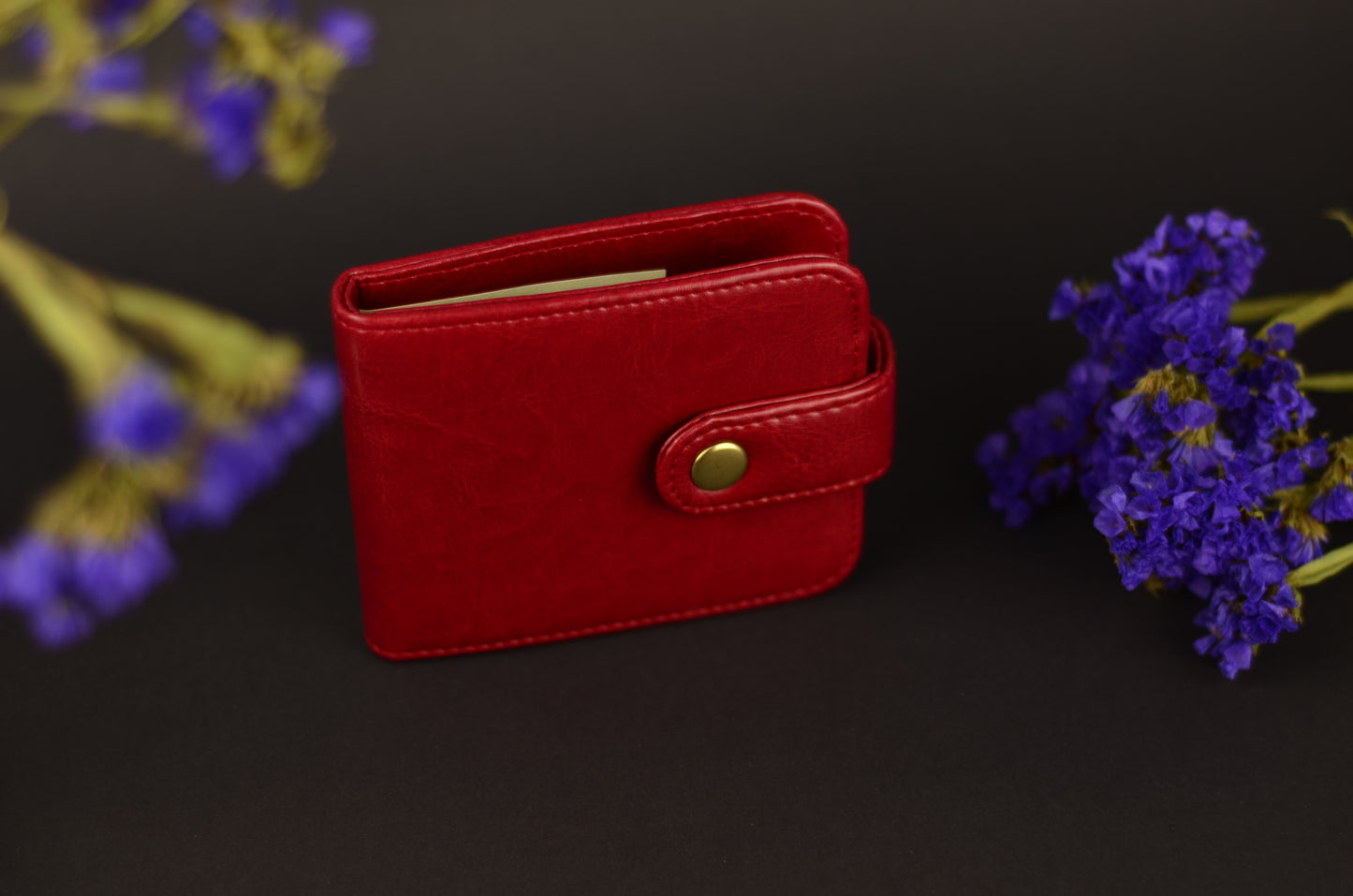 Minimalist Faux Leather Wallet with Snap Closure