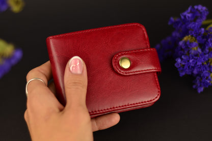 Minimalist Faux Leather Wallet with Snap Closure