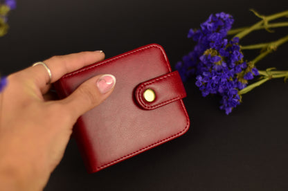 Minimalist Faux Leather Wallet with Snap Closure