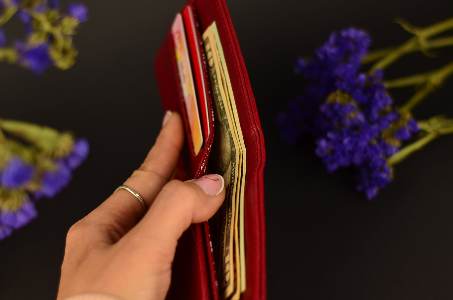 Minimalist Faux Leather Wallet with Snap Closure