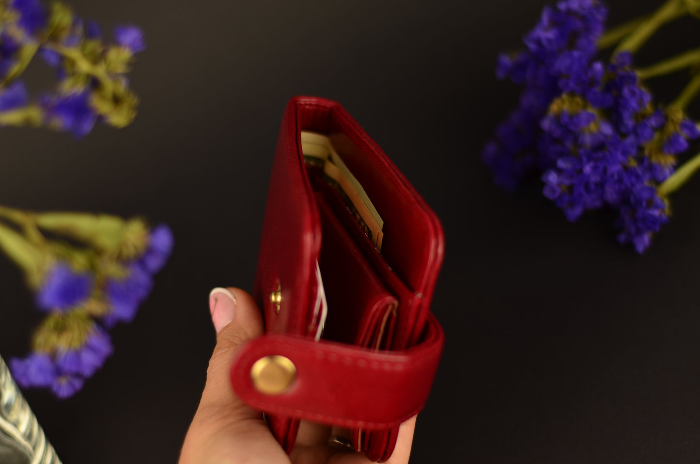 Minimalist Faux Leather Wallet with Snap Closure