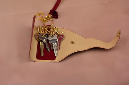 Luxury Faux Leather Key Holder with Gold Accents