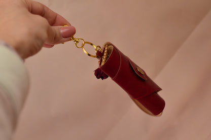 Luxury Faux Leather Key Holder with Gold Accents