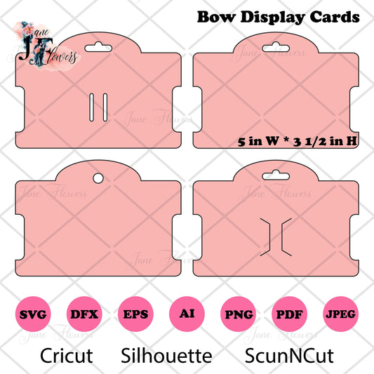 Hair bow card svg Bow display card Hair card Bow card holder cut file Bow card template cricut Faux leather Headband card Hair bow bundle