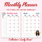 A5 Monthly Planner on 2 pages, Printable Monthly planner, Lady Boss Planner, Planner Insert, Journal