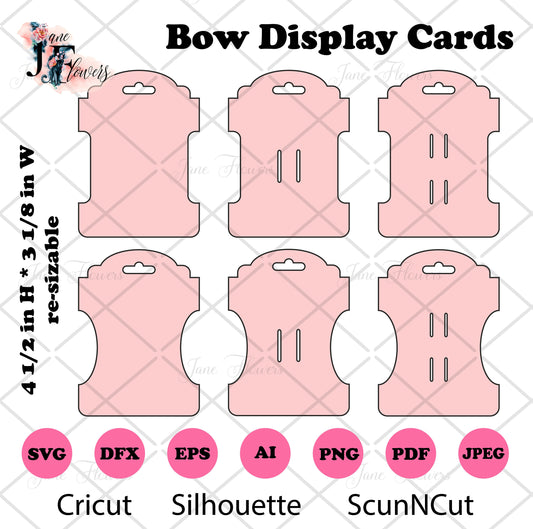 Hair bow card svg Bow display card Hair card Bow card holder cut file Bow card template cricut Faux leather Headband card Hair bow bundle