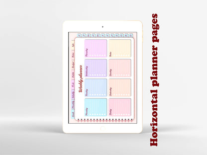 Pastel undated digital planner for goodnotes