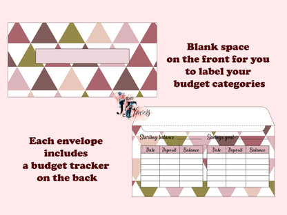 A6 cash envelopes with budget tracker, printable budget envelopes, money envelopes A6 PDF, cash envelope template + SVG for cricut