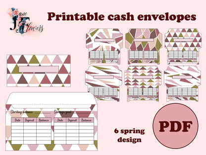 A6 cash envelopes with budget tracker, printable budget envelopes, money envelopes A6 PDF, cash envelope template + SVG for cricut