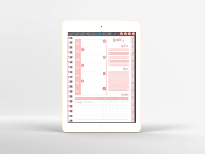 Undated digital planner , cute goodnotes planner, pink life planner, weekly planner, iPad planner, monthly planner, pink planner hyperlinked