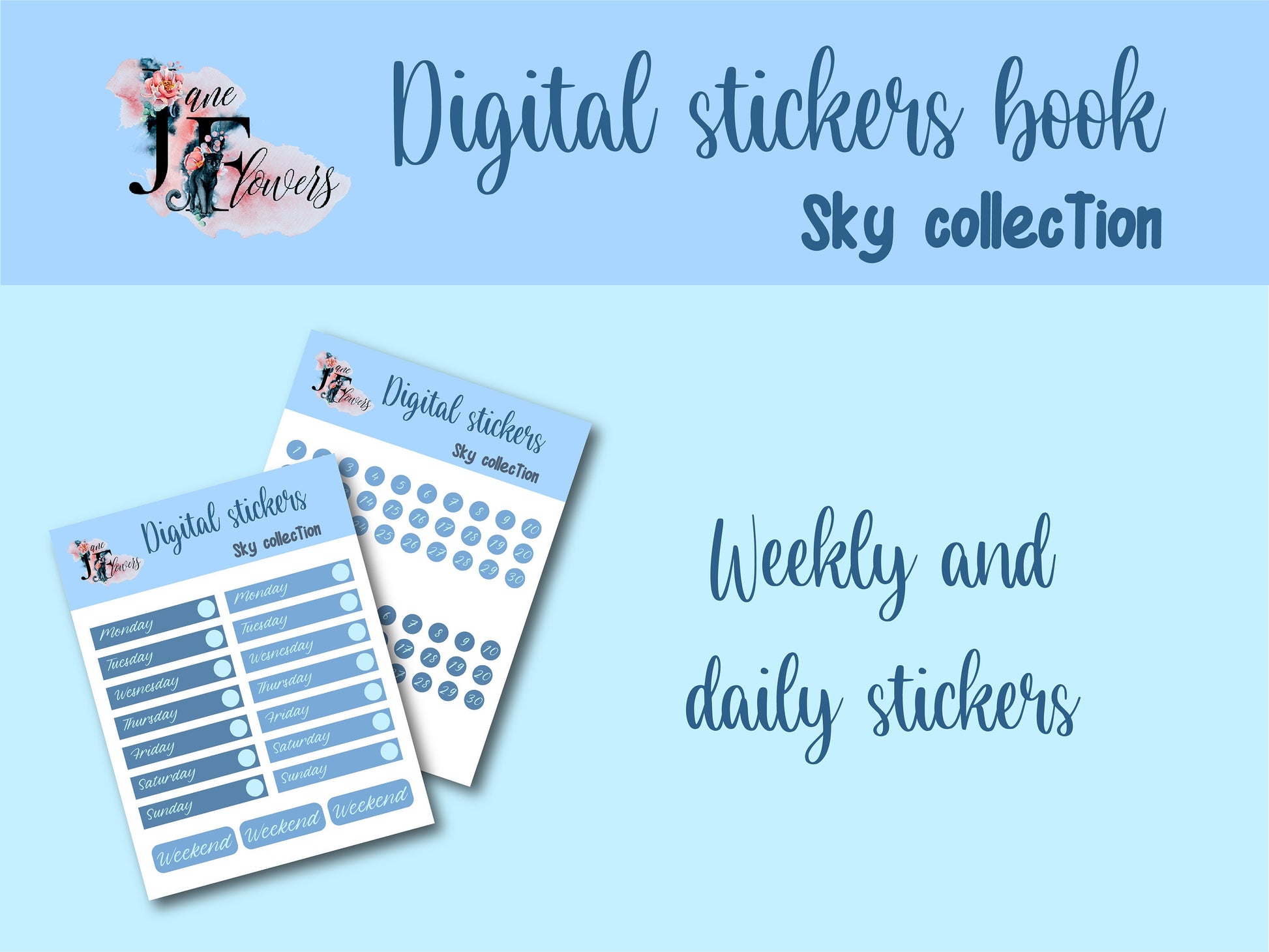 functional weekly iPad stickers