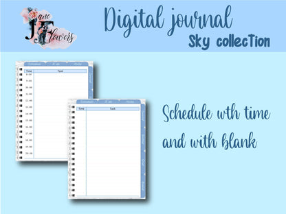 Sky blue Goodnotes lined journal