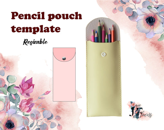 Pencil pouch SVG, pencil holder template, cute pencil case SVG, pen case template, faux leather SVG