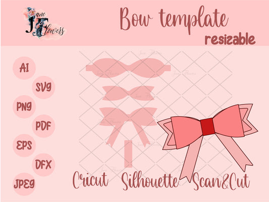 Cute bows SVG, faux leather bow template svg, hair bow pattern, hair bow svg template, bow cut file, hair accessory, felt hair bow