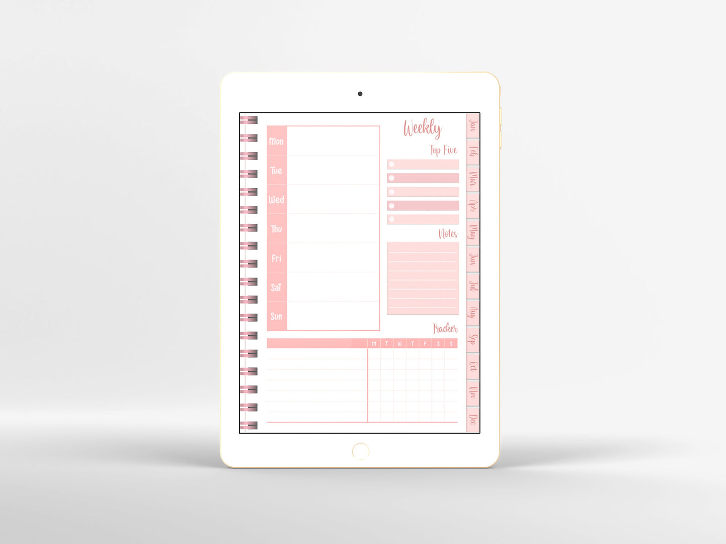 Undated digital planner , cute goodnotes planner, pink life planner, weekly planner, iPad planner, monthly planner, pink planner hyperlinked