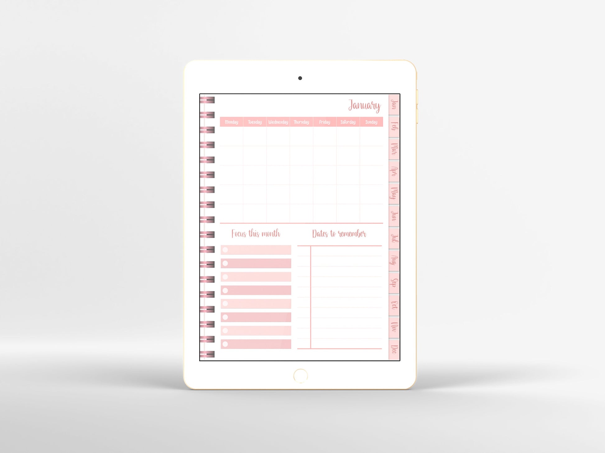 Undated digital planner , cute goodnotes planner, pink life planner, weekly planner, iPad planner, monthly planner, pink planner hyperlinked