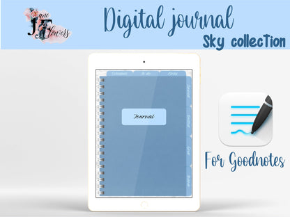 Sky blue Goodnotes lined journal