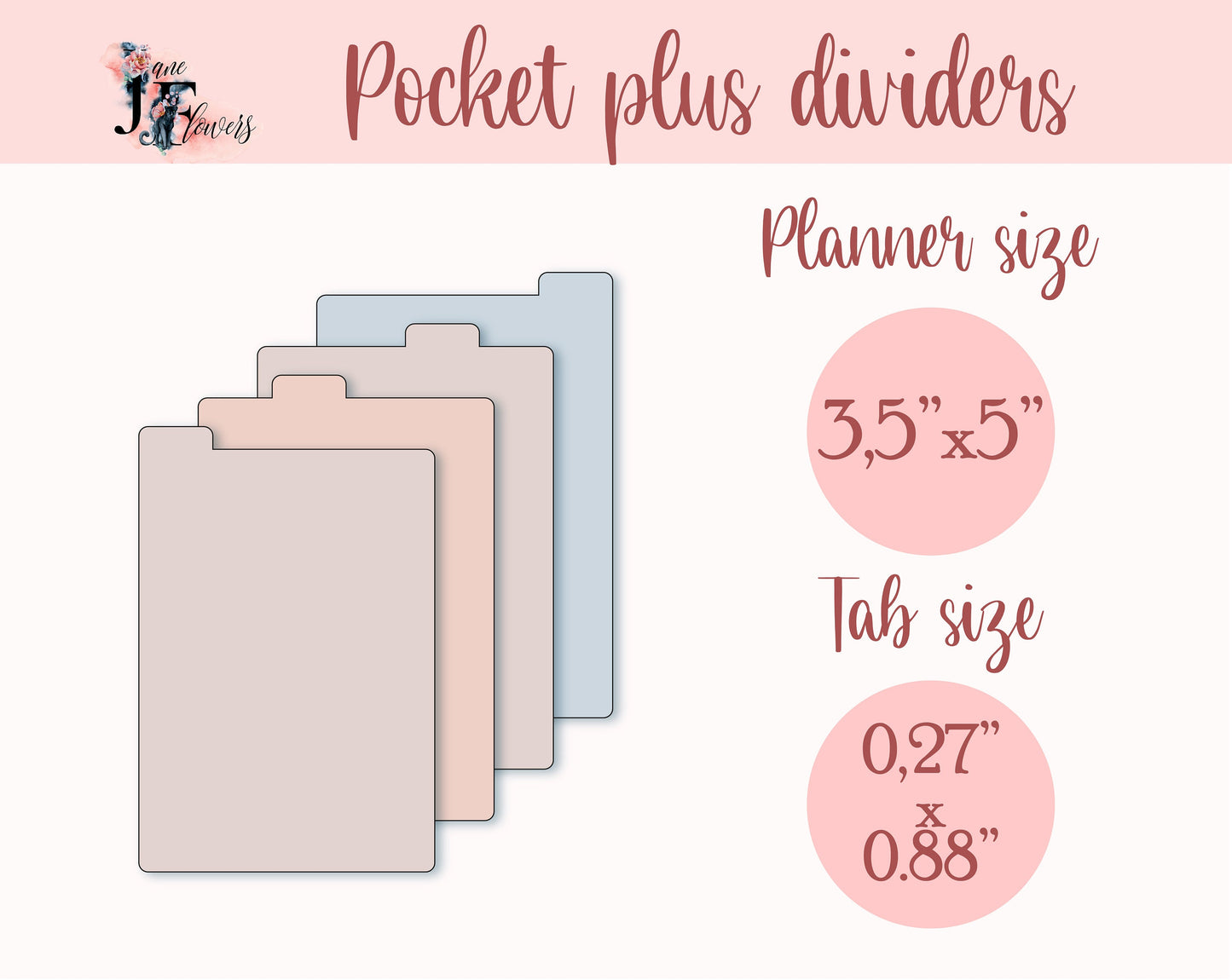 Top tab dividers for pocket plus planner size, tabbed dividers templates SVG, planner tabs printable, downloadable dividers pages with tabs