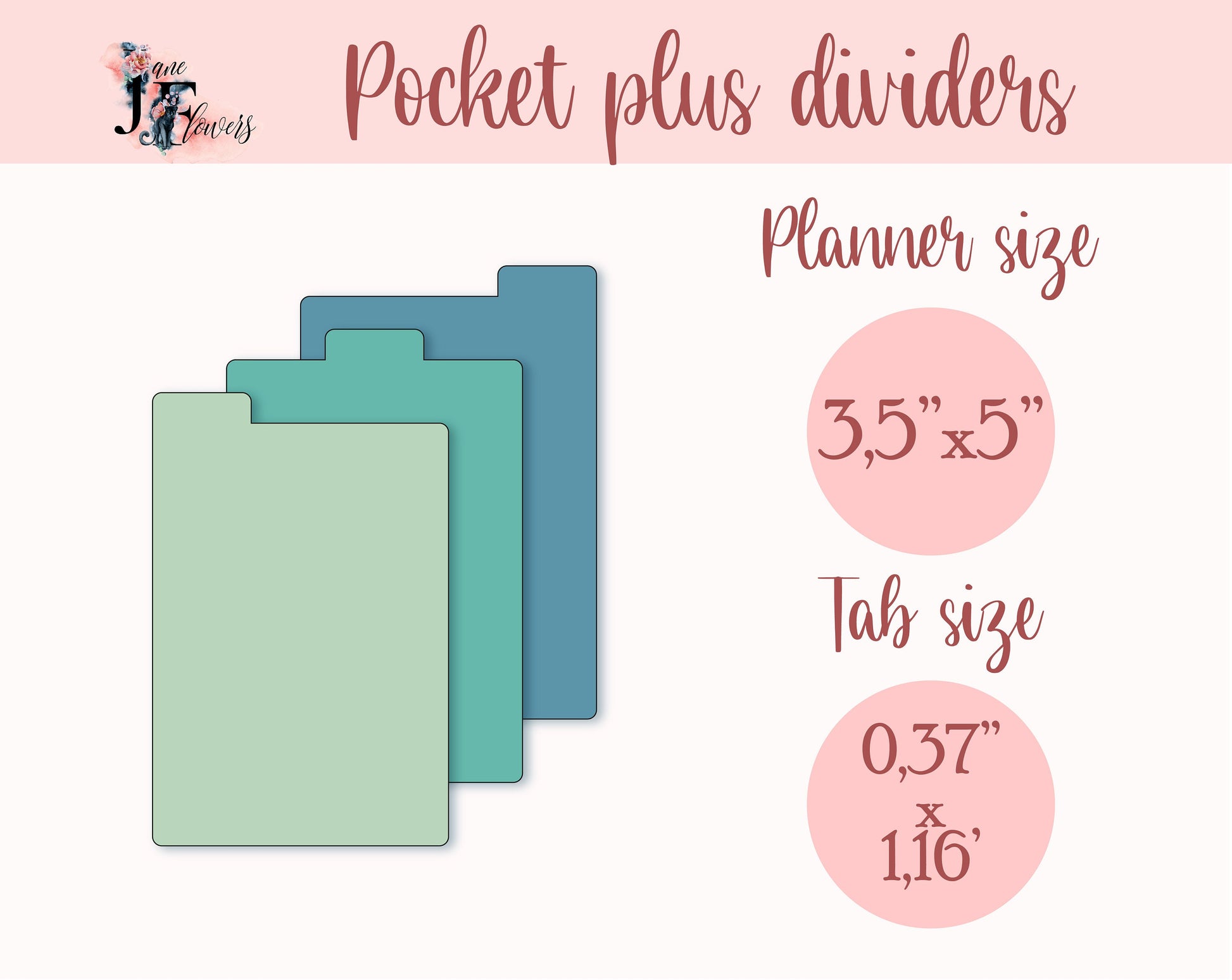 Top tab dividers for pocket plus planner size, tabbed dividers templates SVG, planner tabs printable, downloadable dividers pages with tabs