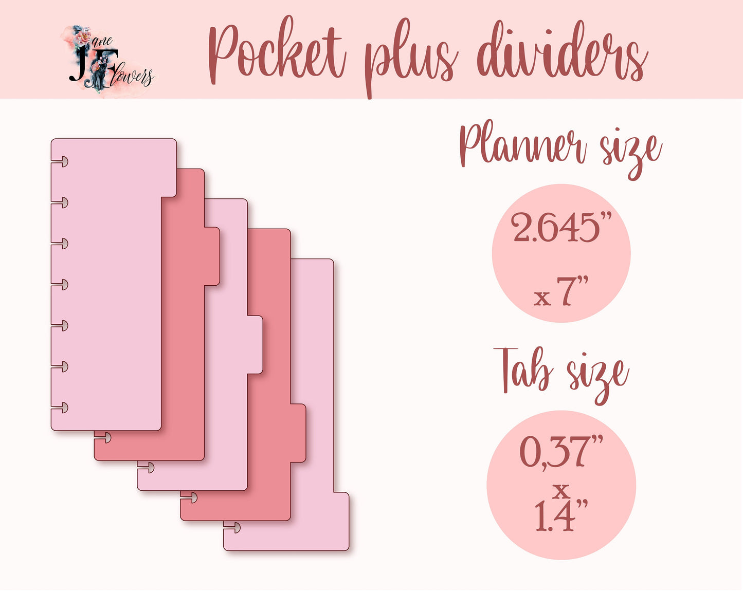 5 side tab dividers templates for Skinny mini Happy planner, divider pages with tabs, DIY discbound dividers, printable dividers SVG, PDF