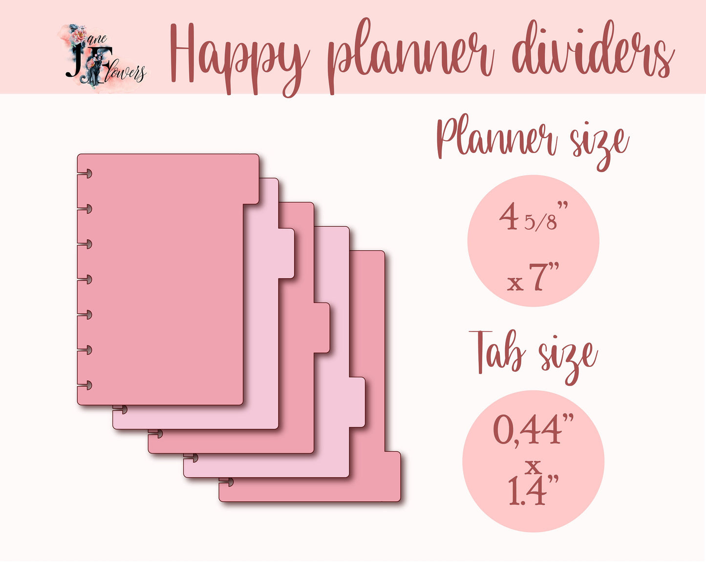 DIY dividers for Mini Happy planner, divider pages for Happy planner mini, discbound dividers for Cricut, tabs templates SVG, PDF