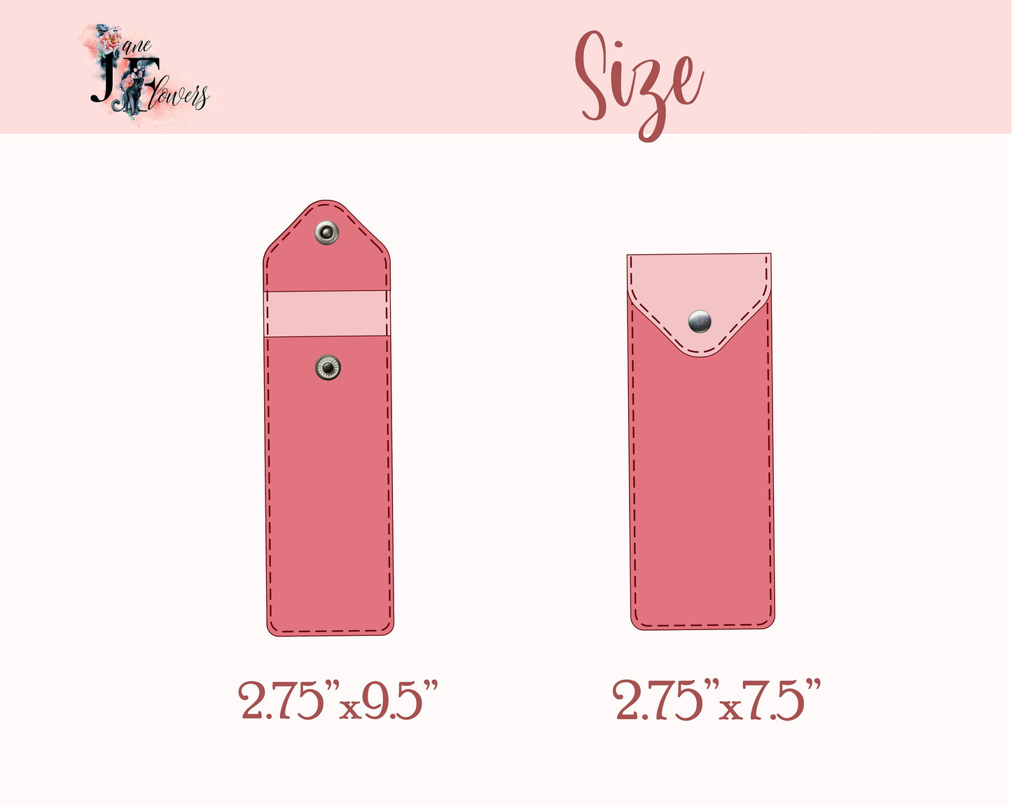 Cute pen holder template with clasp, pencil sleeve pattern, marker pouch SVG, DIY planner accessories, pen pocket, pen case, pen bag, purse