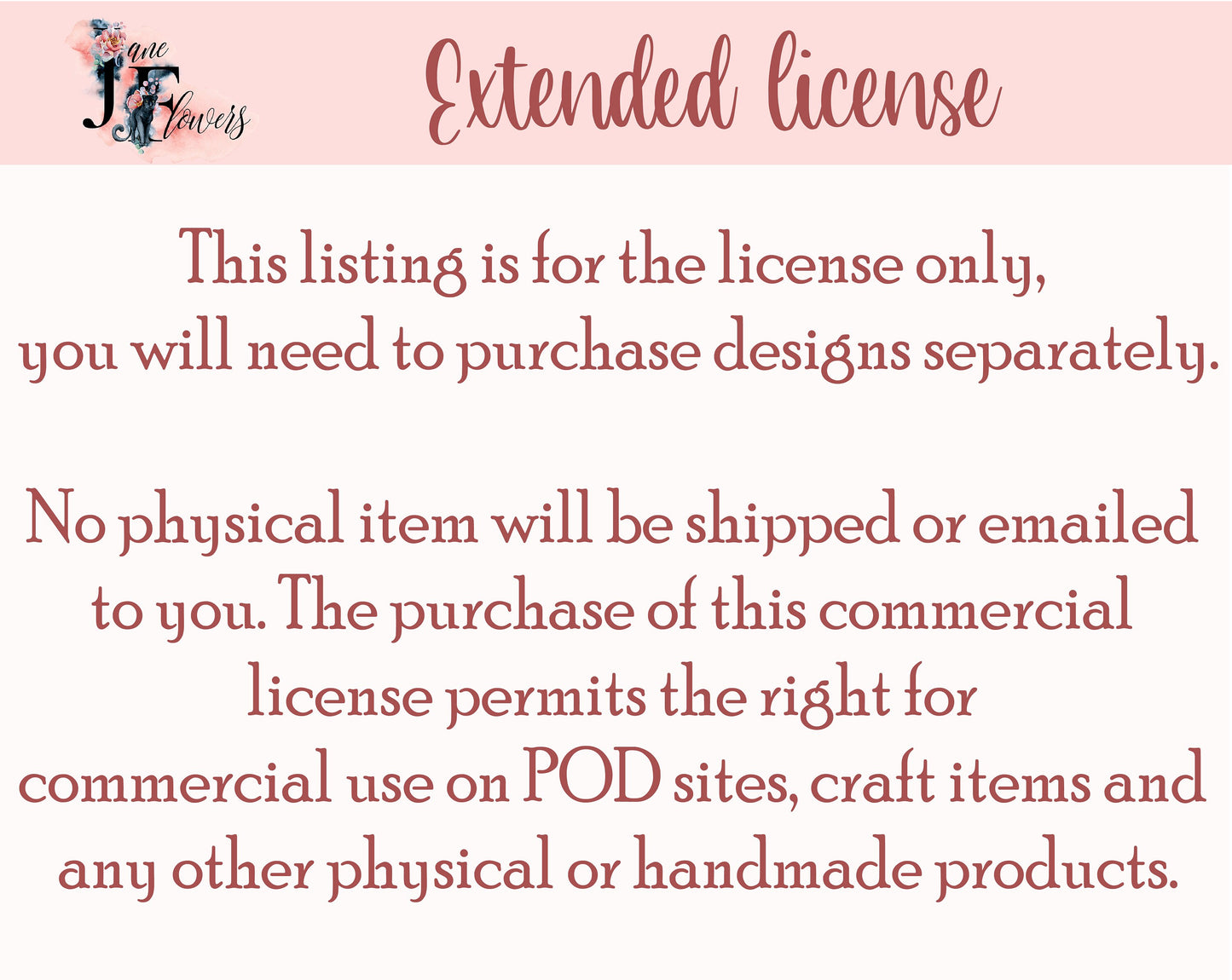 Whole shop unlimited commercial license, extended license - applies to ALL store items, one time payment for your handmade products