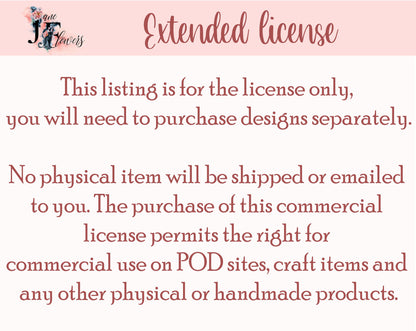 Whole shop unlimited commercial license, extended license - applies to ALL store items, one time payment for your handmade products