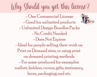 Whole shop unlimited commercial license, extended license - applies to ALL store items, one time payment for your handmade products