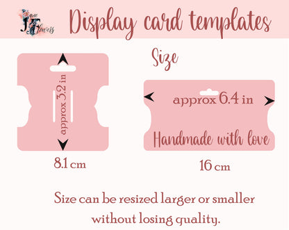 Cute hair bow display card templates SVG, DIY headband holder cut files, hair scrunchies tag pattern, handmade tie labels, hair clip tag DXF