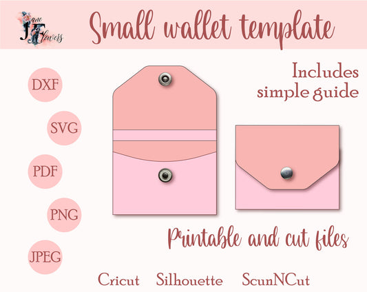 Small womens wallet SVG, envelope wallet template, slim purse, billfold, coin purse PDF, minimalist wallet, ladies wallet, do it yourself