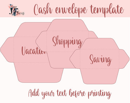 Cute cash envelope template svg, budget envelopes pattern SVG, Cricut money envelope DXF pink A6 printable envelope pdf, envelope cut file