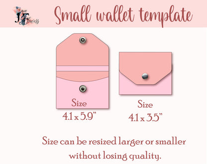 Small womens wallet SVG, envelope wallet template, slim purse, billfold, coin purse PDF, minimalist wallet, ladies wallet, do it yourself