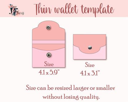 Thin purse template, small wallet svg, minimalist business card holder pattern, DIY keychain card holder, faux leather crafts SVG + tutorial