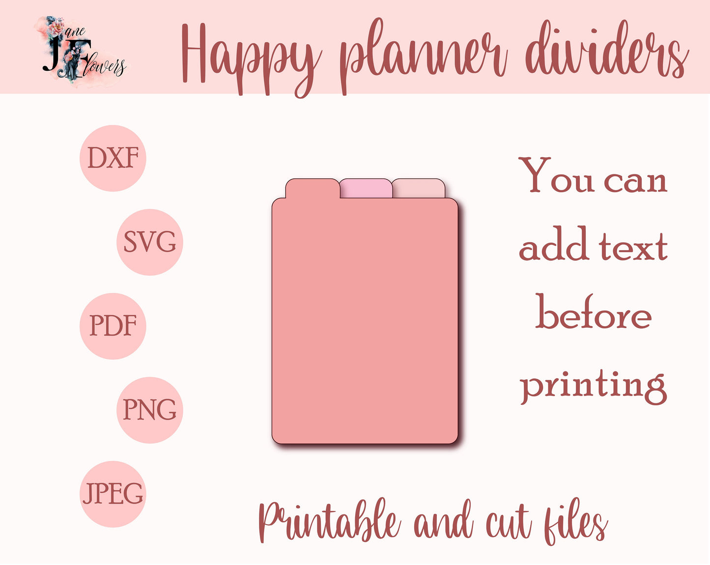 MICRO Happy Notes Dividers, Divider Pages, Tabbed Dividers, Happy Planner tabs, Dividers for Cricut, Tabs templates, Cut journal tabs SVG