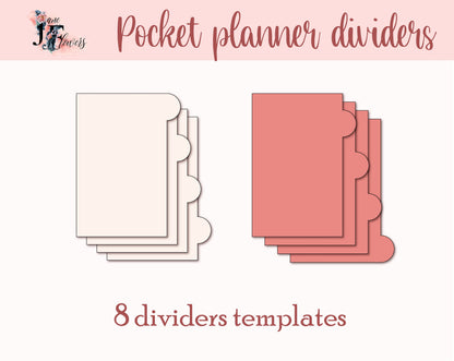 Pocket planner tabs, side tab dividers template, divider pages, pocket tabbed dividers, dividers for Cricut, SVG tabs, budget dividers