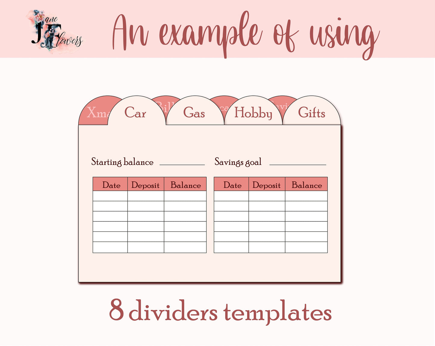 Budget folder dividers, cash tab dividers template, divider pages, cash label dividers, dividers for Cricut, SVG tabs, budget dividers