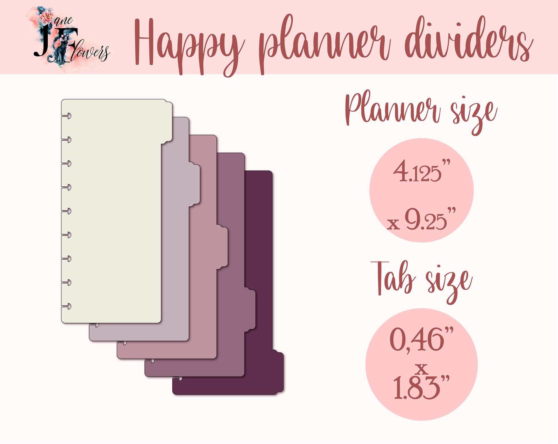 Happy planner dividers svg, Skinny Classic divider pages, discbound printable dividers, 6 side tabs templates SVG, PDF