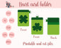 St Patrick's Day svg, shamrock faux leather svg, id badge holder pattern, slim purse template, business card pouch, vertical cute wallet