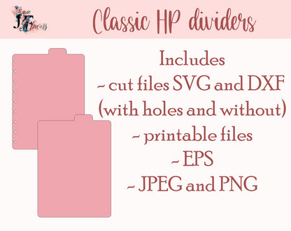 DIY 4 top dividers for Classic Happy planner, divider pages, discbound dividers for Cricut, top tabs templates SVG, PDF, bookmarks