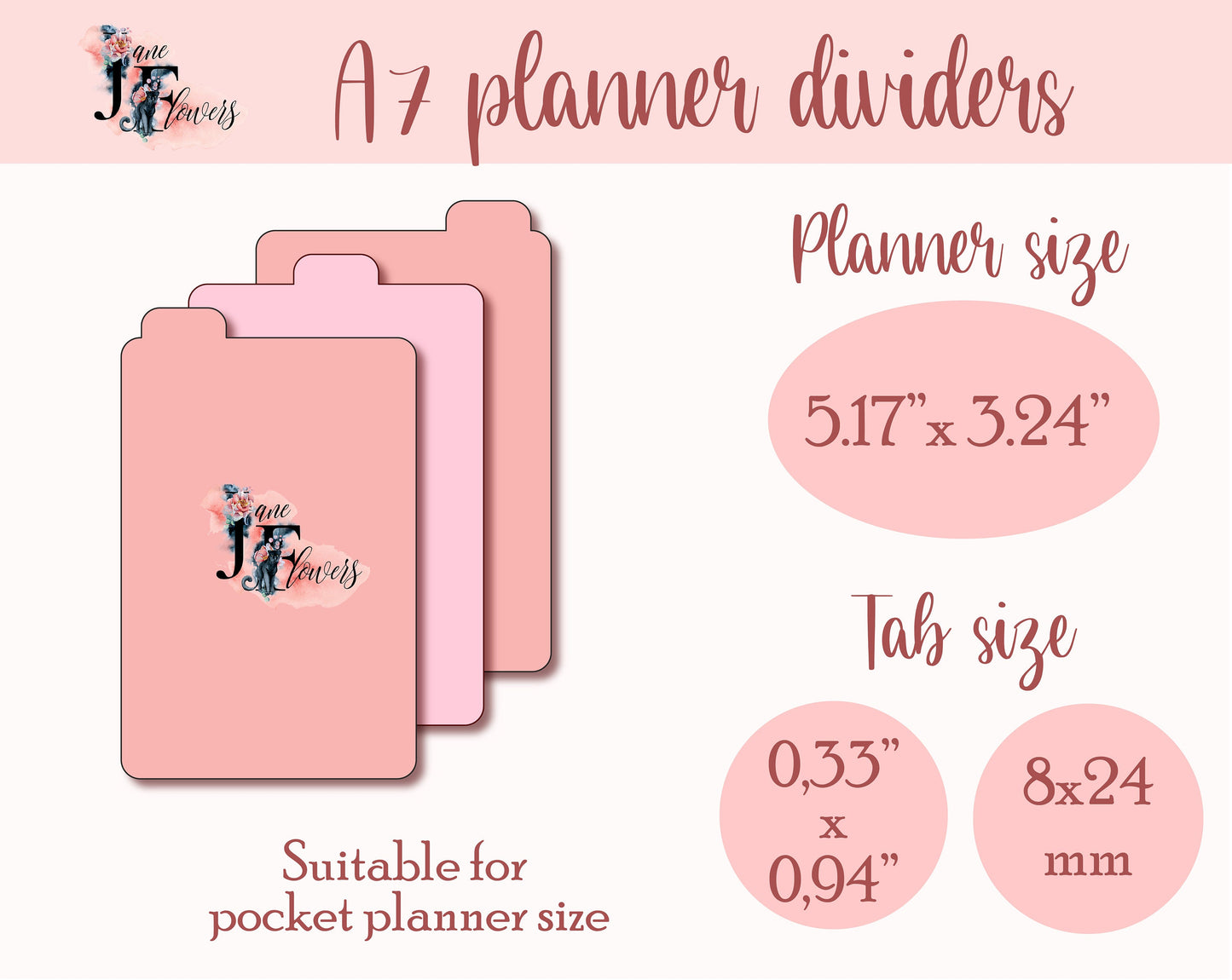 A7 top tab dividers template SVG, 3 divider pages, planner tabs, pocket tabbed dividers, cut files dividers for Cricut, A7 planner supplies