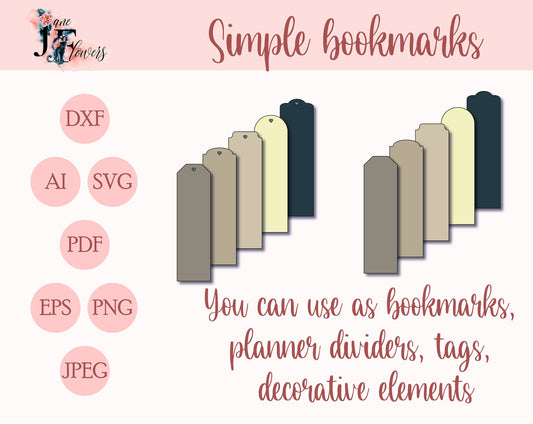 simple bookmarks SVG book lovers gift DIY handmade bookmarks cricut cut files cameo craft projects 