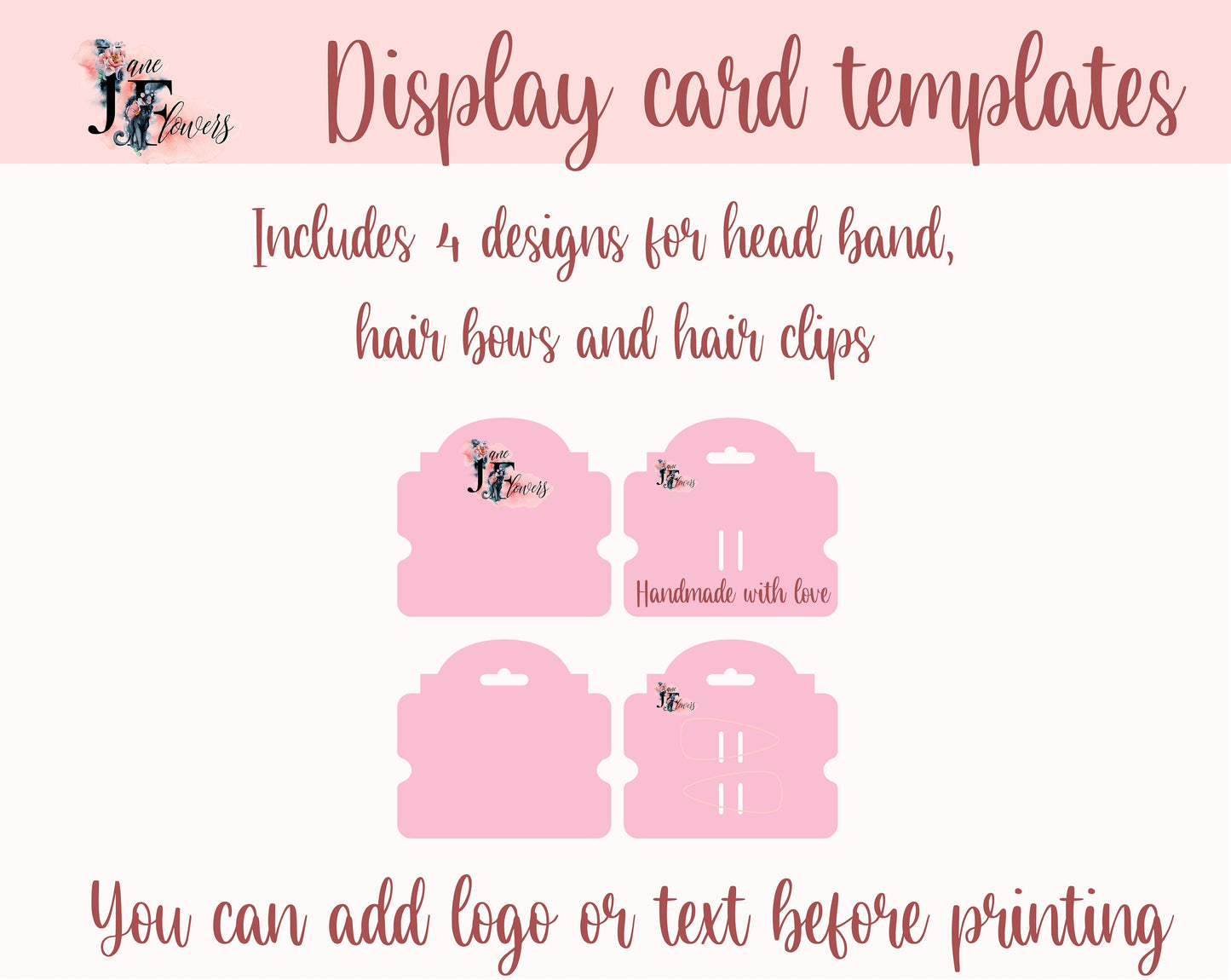 Hair bow display card template svg, head band holder, hair bow packaging dxf, cut files, DIY hair clip holder, product display printable PDF