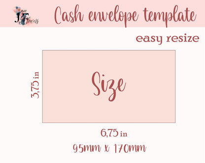 Cute cash envelope template svg, budget envelopes pattern SVG, Cricut money envelope DXF cute A6 printable envelope pdf, envelope download