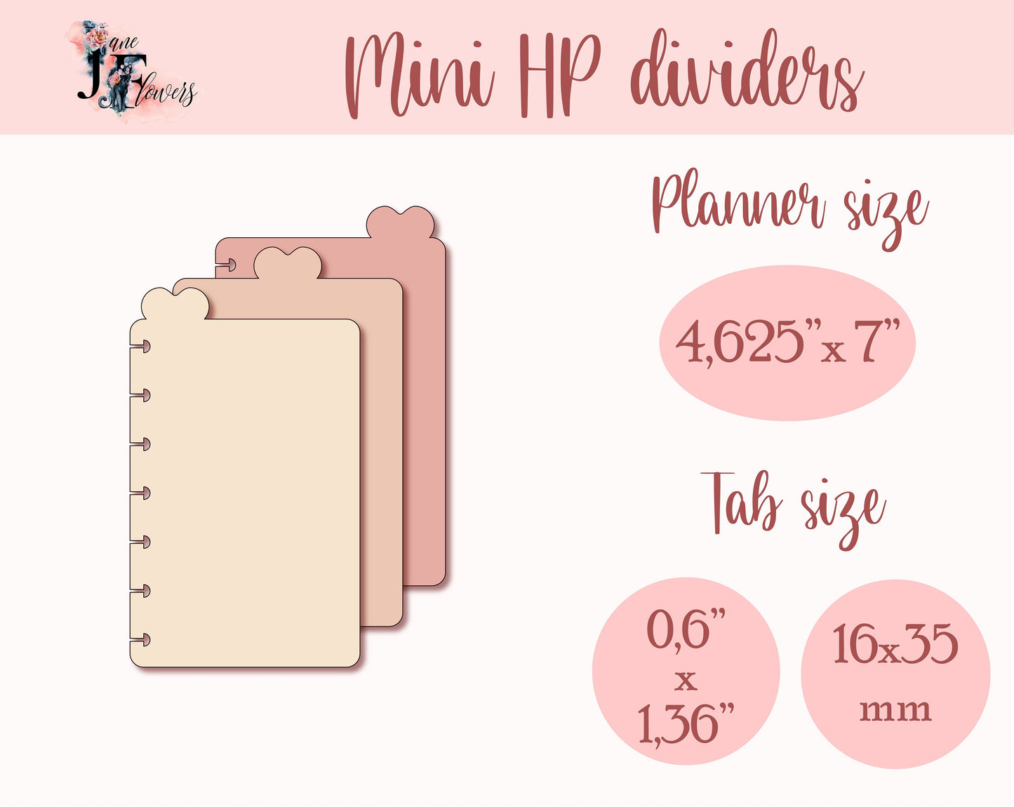 Cute dividers for Happy planner mini, Mini Happy planner tabs SVG, disc bound divider SVG for Cricut, Happy planner supplies, tab dividers